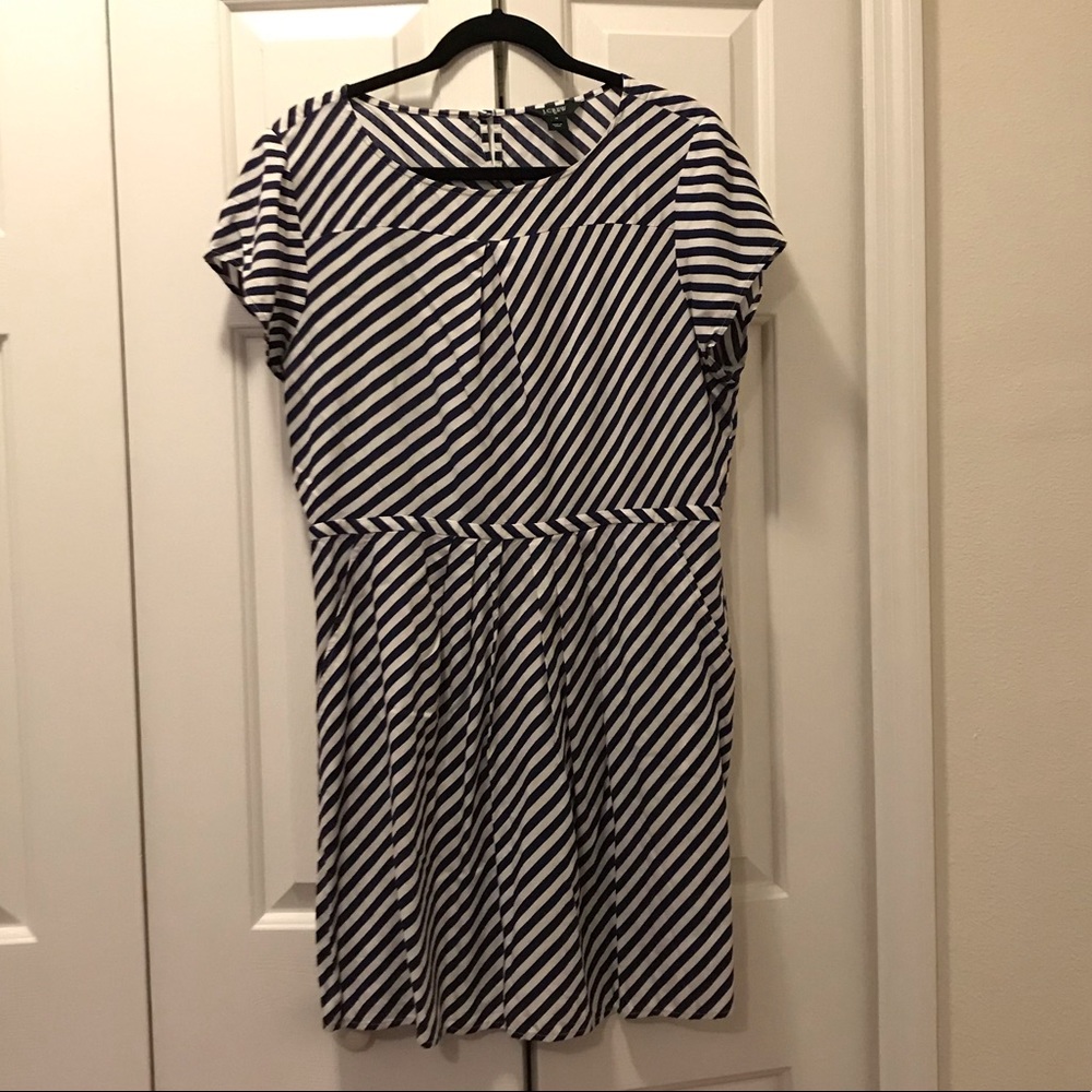 J.crew navy blue and white dress size 14